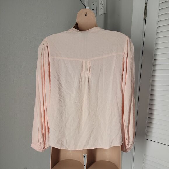 Worthington High Neck Classy Button Up Shirt ~ Sz XL ~ Pink ~ Long Sleeve - Picture 4 of 5